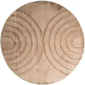 FRAAI Rond hoogpolig vloerkleed - Carvy Arches Taupe - Ø 80cm