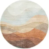 FRAAI Rond modern vloerkleed - Field Terracotta Rood - Ø 160cm