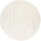 FRAAI Rond Scandinavisch vloerkleed - Lova Arches Creme - Ø 100cm