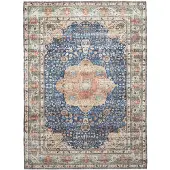 FRAAI Binnen- en buitenkleed - Kairo Medaillon Donkerblauw/Terracotta - 80x150cm