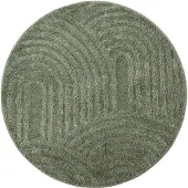 FRAAI Rond Scandinavisch vloerkleed - Lova Arches Groen - Ø 100cm