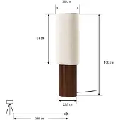 LINDBY Vloerlampe , Kimiko, Hout, Woonkamer, Stof, Scandinavisch