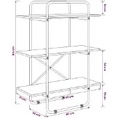 vidaXL Boekenplank 3-laags 60 x 35 x 105 cm PB Artisanaal eiken