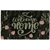 Esschert Design Kokosmat "Bloemen" "Welcome Home" 75x45 cm - Stijlvol en Duurzaam