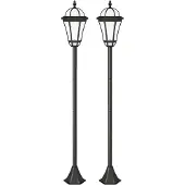 Outsunny Sunny LED-lantaarn op zonlicht 2-delig 129cm hoog