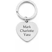 Yehwang Sleutelhanger Hart met Namen Zilver