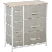 HOMCOM Kommode, dressoir, met 7 lades, metalen frame, lichtgrijs