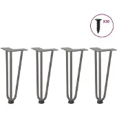 vidaXL Haarnadelpoten voor Salontafel 4 st 30 cm massief staal naturel