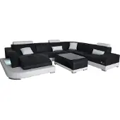 AEA Leder Sofa Moderne Sitz Couch Polster Design Eck Wohnlandschaft + Tisch Couchen