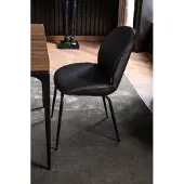 AEA Schwarzer Stuhl in moderner Lehnstuhl Schwarz Loft Sitz Möbel Lehnstühle