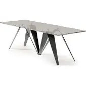 AEA Tisch Esstisch Wohnzimmer Esszimmertisch Edelstahl Glas Möbel Italien Bizzotto