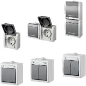Elektro-Plast Elektroplast Belschakelar Aquant Grijs Ip55 1205-10