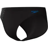 Speedo End+ Tech Panel 7Cm Brief Heren - Chloorbestendige Zwemslip Heren - Kleurvaste Strakke Zwembroek Heren - Sportzwembroek Heren met 7 Cm Pijp - Zwart/Blauw - L