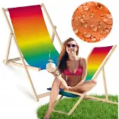 AllBags Houten Tuinligstoel Kleurrijk Gradient Strand Balkon Terras