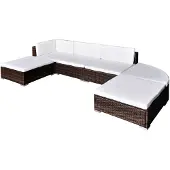 vidaXL Loungeset poly rattan bruin 16-delig online kopen
