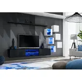 AEA Modern Komplett Wohnwand Wand Regale Luxus Designer Set Wohnzimmermöbel