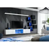AEA Garnitur Set Wohnwand 6x Wandschrank Wand Regale Sideboard Holzmöbel
