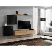 AEA Modern Wohnwand Sideboard Braun Designer Wohnzimmer Möbel Holz Wandschrank