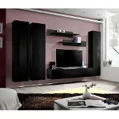 AEA Wohnzimmer Wohnwand rtv Lowboard Holz Schwarz Möbel Wandschrank Modern