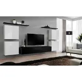 AEA Komplett Weiß Wandschrank Wohnwand Luxus Wohnzimmer Sideboard TV Ständer Modern