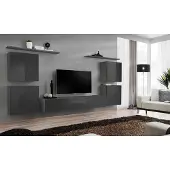 AEA Grau Wand Wohnwand Wohnzimmer Möbel luxus TV Ständer Wandregal Schrank Regal