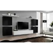 AEA Modern Komplett Wohnwand Wohnzimmer Einrichtung Luxus Wandschrank Wandregal