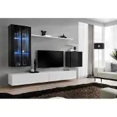 AEA Wohnzimmer Komplett set 7tlg Wohnzimmer Möbel Wohnwand Holz Einrichtung