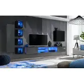 AEA Einrichtung Modern Möbel Wohnzimmer Komplett Wohnwand Holzmöbel TV-Ständer