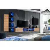AEA Komplett Designer Modern Wohnwand Wand Regale TV-Ständer Holzmöbel Wandschrank