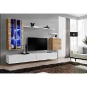 AEA Weiß Wohnwand TV-Ständer Wandschrank Holzmöbel Stil Luxus Modern