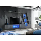 AEA Luxus Möbel Set 8tlg Wohnwand Wand Regal 6x Wandschrank Einrichtung