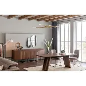 AEA Esstisch Essgruppe Esszimmer Stühle Sideboard Set Holz Braun Garnitur 9tlg