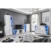 AEA Wohnwand Set Luxus Einrichtung Wohnzimmer Designer TV-Ständer Vitrine