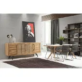 AEA Essgruppe Essecke Esszimmer Esstisch Stühle Set 5tlg Braun Holz Modern