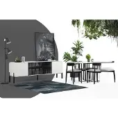 AEA *Esszimmer Gruppe Esstisch Stühle Tisch Holz Set 7tlg Weiß Tische