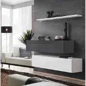 AEA 2x Schränke Wohnwand Set Luxus Design Einrichtung Wandregal Holzmöbel Wohnzimmer