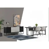 AEA *Essecke Essgruppe Esszimmer Esstisch Stühle 6tlg Holz Schwarz Set