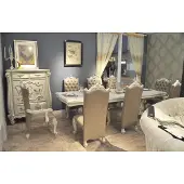 AEA Esstisch + 8x Stühle Esszimmer Set Essgruppe Garnitur Tisch Stuhl Tische Barock