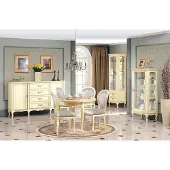 AEA Esszimmer Set Anrichte Klassisches 2x Vitrine Stilvoller s Essgruppe
