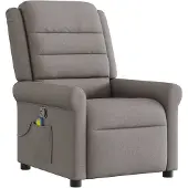 vidaXL Massagestoel verstelbaar stof taupe