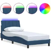 vidaXL Bedframe zonder matras "Hanko" 90x200 cm stof blauw