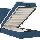vidaXL Ottoman bed met matras en LED's 90x190cm stof blauw