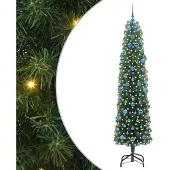 vidaXL Kunstkerstboom Groen 210 cm PVC en Staal en Kunststof