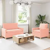 vidaXL Bankstel 2 st Roze Stof