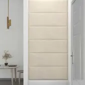 vidaXL Wand Hoofdbord 12 st Crèmekleurig Fluweel
