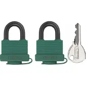 ABUS 2 Kettingsloten 70AL/45 Eén Sleutel Systeem 4 Sleutels Groen