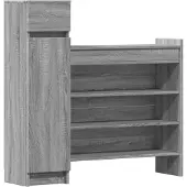 vidaXL Schoenenkast 100,5x28x100 cm bewerkt hout grijs sonoma eiken