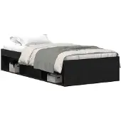 vidaXL Bedframe zonder matras 100x200 cm spaanplaat zwart eikenkleurig