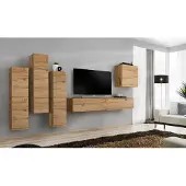 AEA Wohnwand Braun Wandschrank Wohnzimmer TV Ständer Holz Luxus Möbel Einrichtung