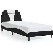 vidaXL Bedframe "Viana" zonder matras, zwart en wit, 80x200 cm, kunstleer
